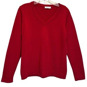 Bold Red V-Neck Sweater by Lord & Taylor
